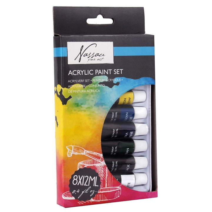 Комплект акрилни бои Nassau Fine Art 8 x 12 мл — изображение 1