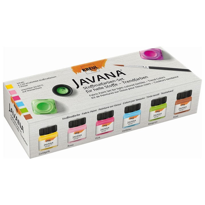 Комплект бои за светъл текстил JAVANA Basic Colors 6x20 мл — изображение 1