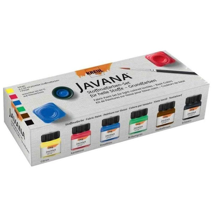 Комплект бои за светъл текстил JAVANA Basic Colors 6x20 мл — изображение 1