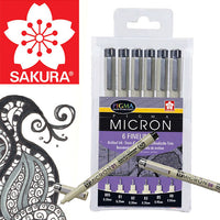Комплект флумастери за техническо чертане  SAKURA Pigma Micron - 6 броя — изображение 1