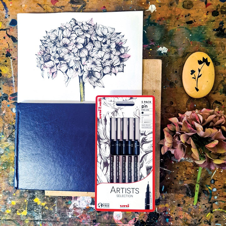 Комплект маркери UNI PIN fineliner Artist Selection 5 бр. — изображение 4