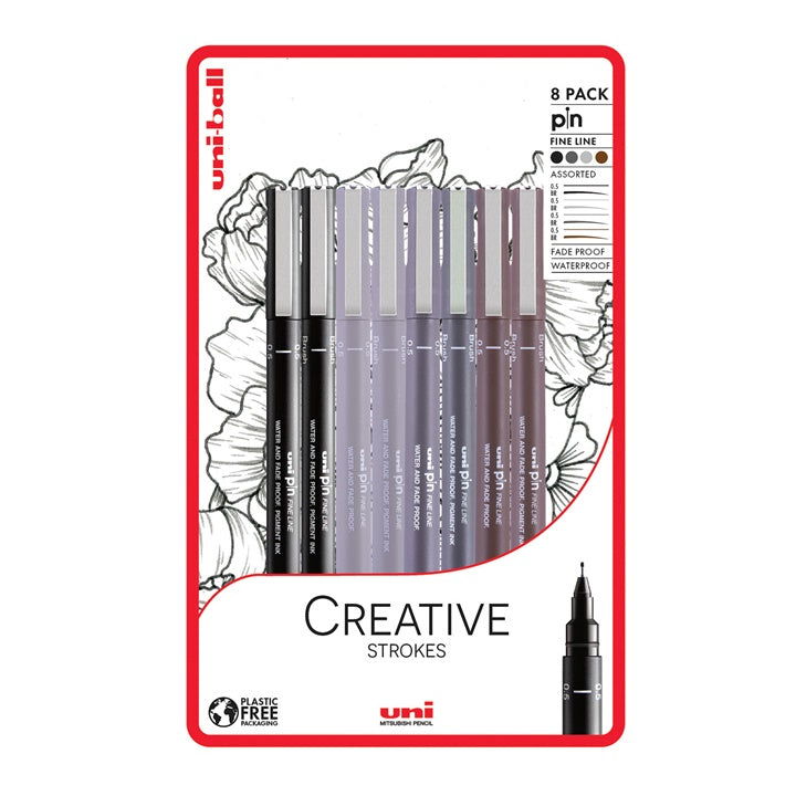 Комплект маркери за фини линии UNI PIN Creative Strokes 8 бр. — изображение 1
