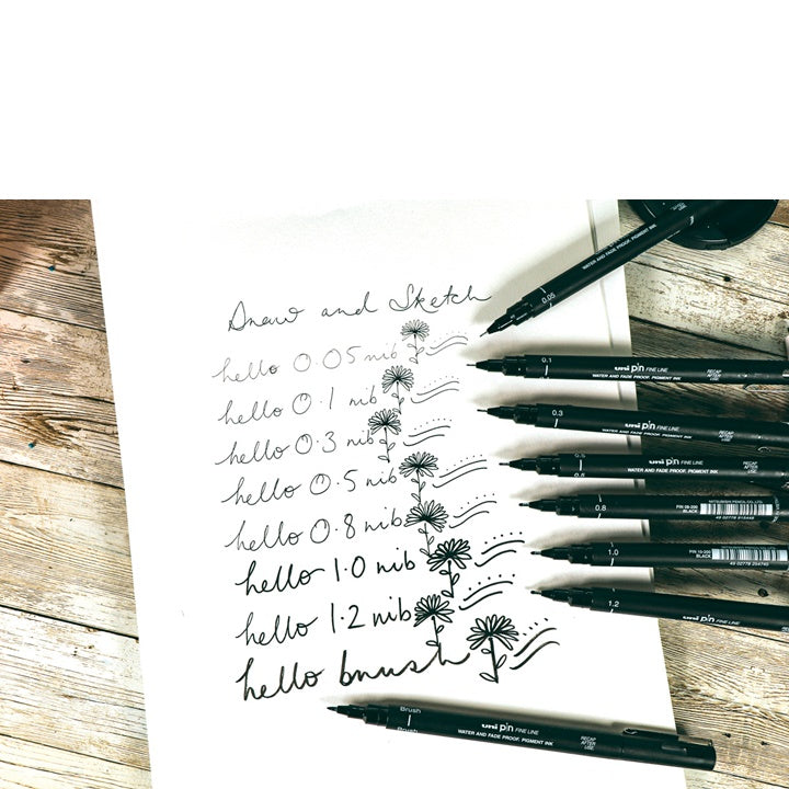 Комплект маркери за фини линии UNI PIN Draw and Sketch 8 бр. — изображение 3