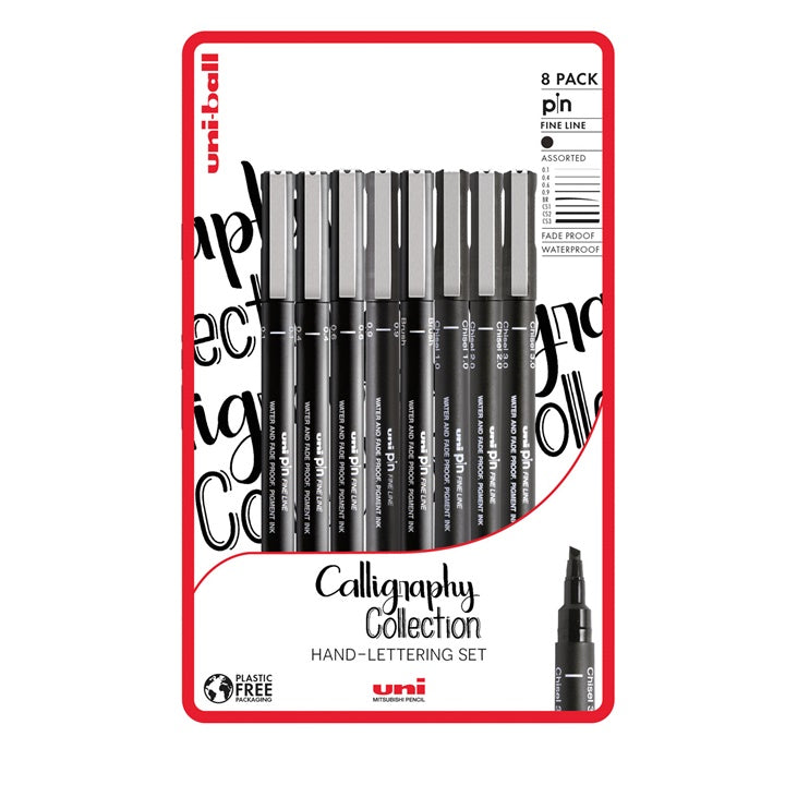 Комплект маркери за калиграфия UNI PIN fineliner 8 бр. — изображение 1