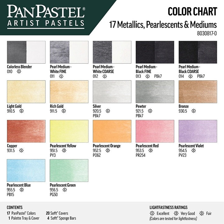 Комплект пастели PanPastel Metallic и Pearlescent със златни медиуми - 17 бр. — изображение 2