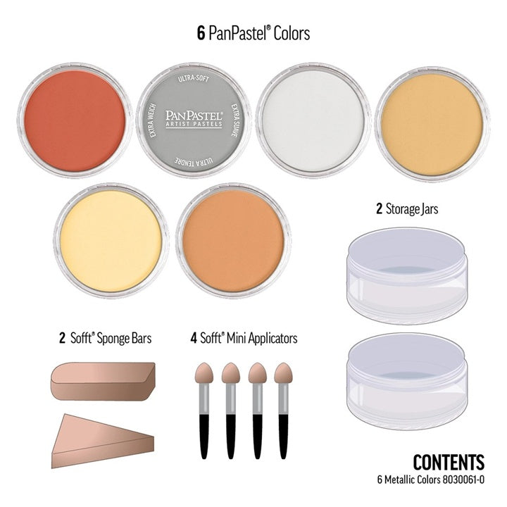 Комплект пастели PanPastel Metallic - златисти (6 части) — изображение 3
