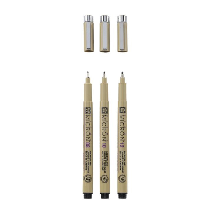 Комплект технически химикалки SAKURA PIGMA MICRON комплект BROAD 3 бр. — изображение 2