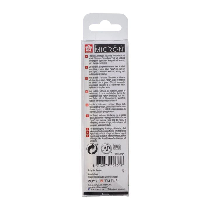 Комплект технически химикалки SAKURA PIGMA MICRON комплект BROAD 3 бр. — изображение 3