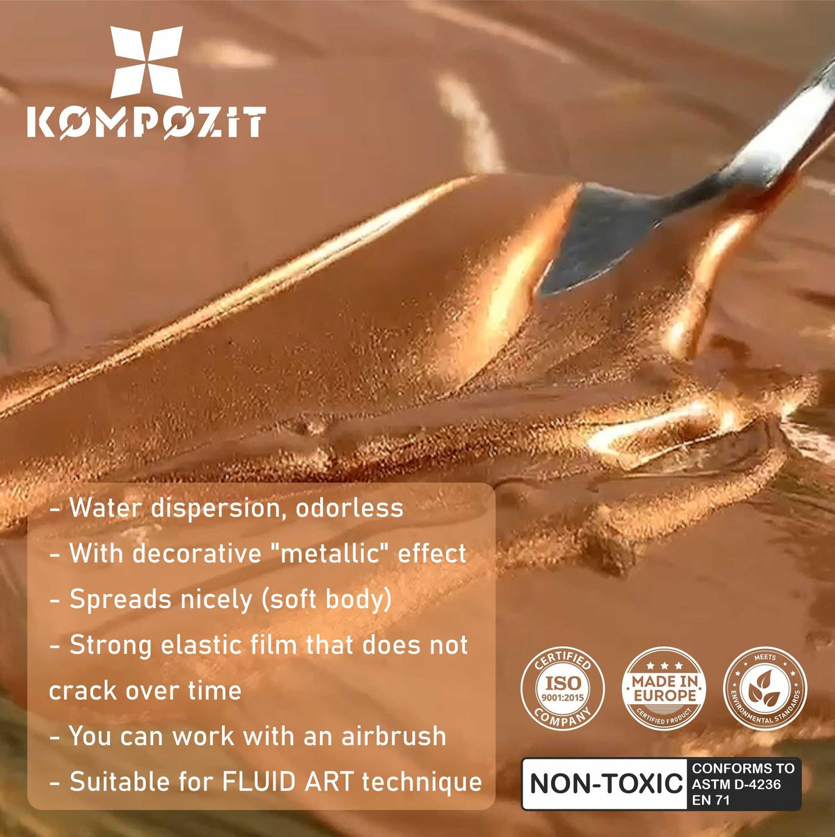 Kompozit ACRYL PRO Metallic Acrylic Paint Set, 12 x 20 ml