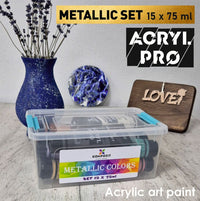Kompozit ACRYL PRO Metallic Acrylic Paint Set, 15 x 75 ml, image 2