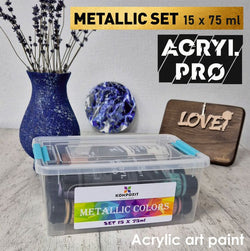 Kompozit ACRYL PRO Metallic Acrylic Paint Set, 15 x 75 ml, image 2