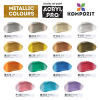 Kompozit ACRYL PRO Metallic Acrylic Paint Set, 15 x 75 ml, image 3
