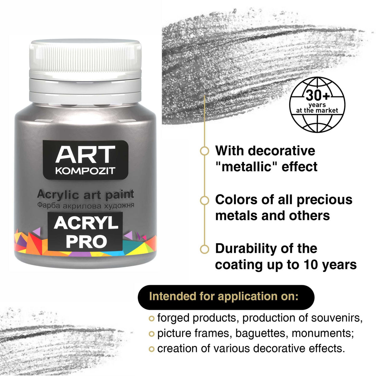 Kompozit ACRYL PRO Metallic Acrylic Paint Set, 6 x 20 ml