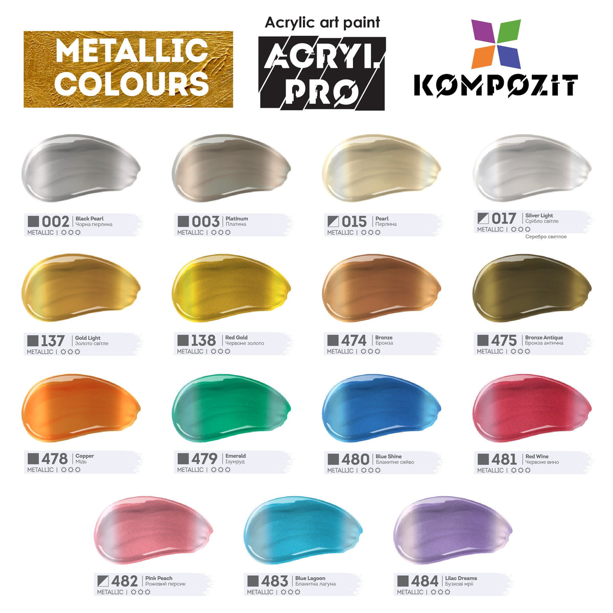 Kompozit ACRYL PRO Set of Acrylic Paints Box, 73 x 75 ml