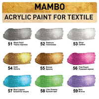 Kompozit MAMBO Metallic Fabric and Leather Paint Set, 9х20 ml — image 2