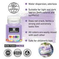 Kompozit MAMBO Pastel Fabric and Leather Paint Set, 12 x 20 ml — image 3