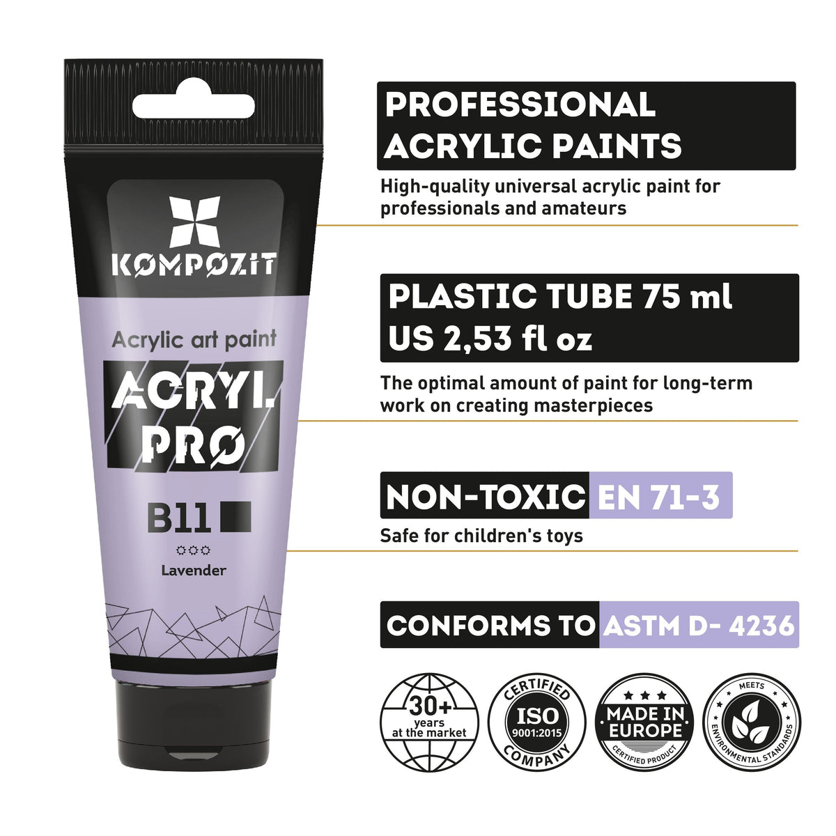 Pastel Acrylic Paint ACRYL PRO ART Kompozit 75 ml