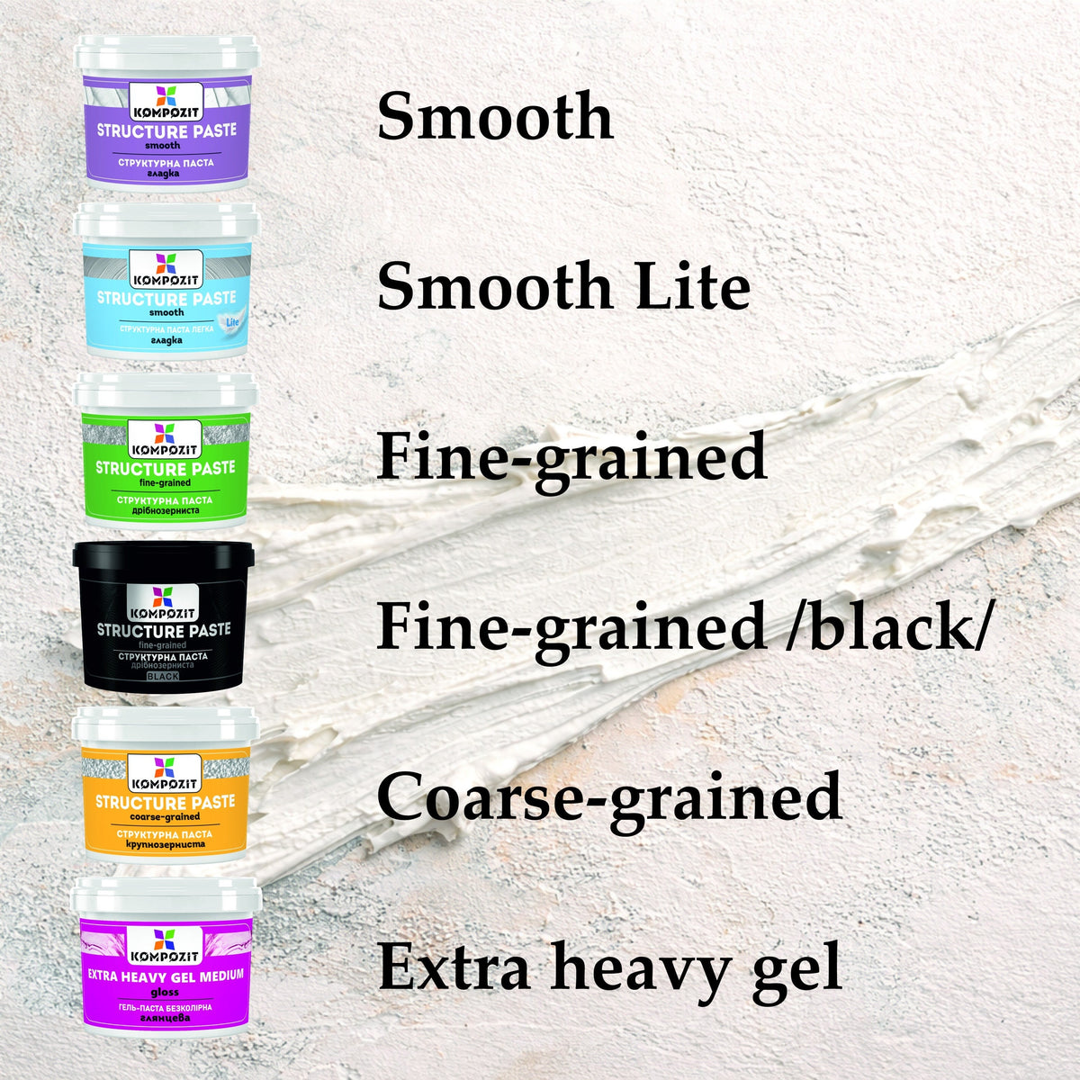 Kompozit Set of 6 Structural Pastes, 6 x 300 ml