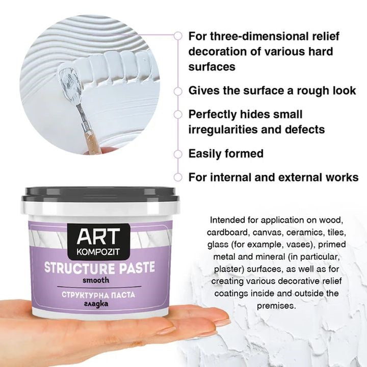 Smooth white textured paste by Kompozit | various volumes — image 2