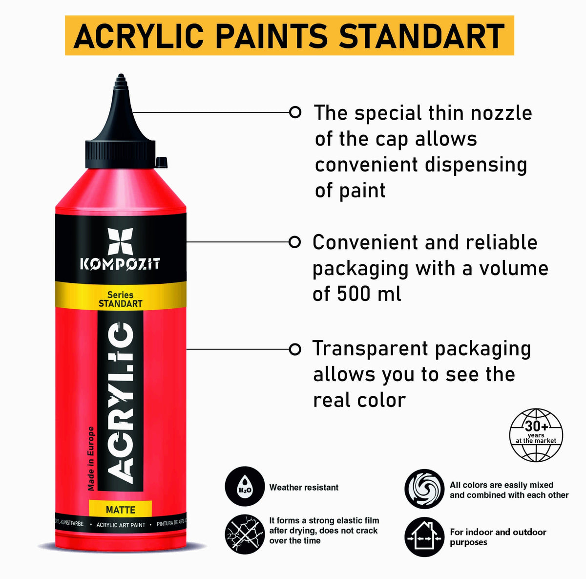 Kompozit STANDART Fluorescent Acrylic Paint 500 ml