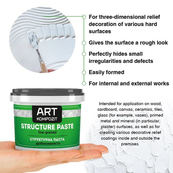 Kompozit White Fine-Grain Texture Paste | various volumes — image 2