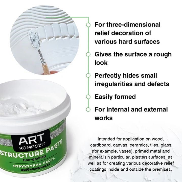 Kompozit White Fine-Grain Texture Paste | various volumes — image 3