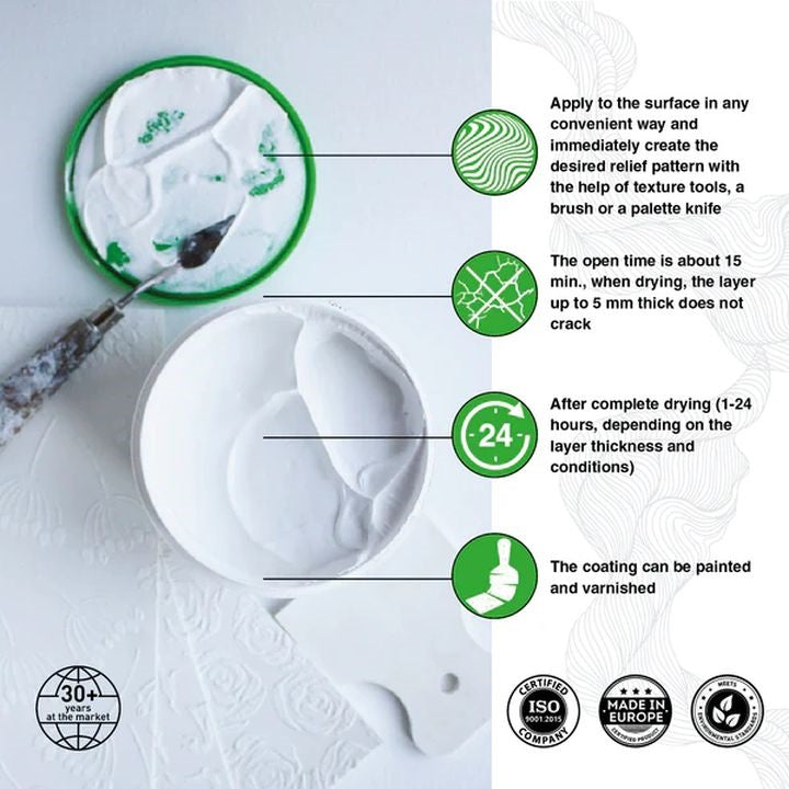 Kompozit White Fine-Grain Texture Paste | various volumes — image 4