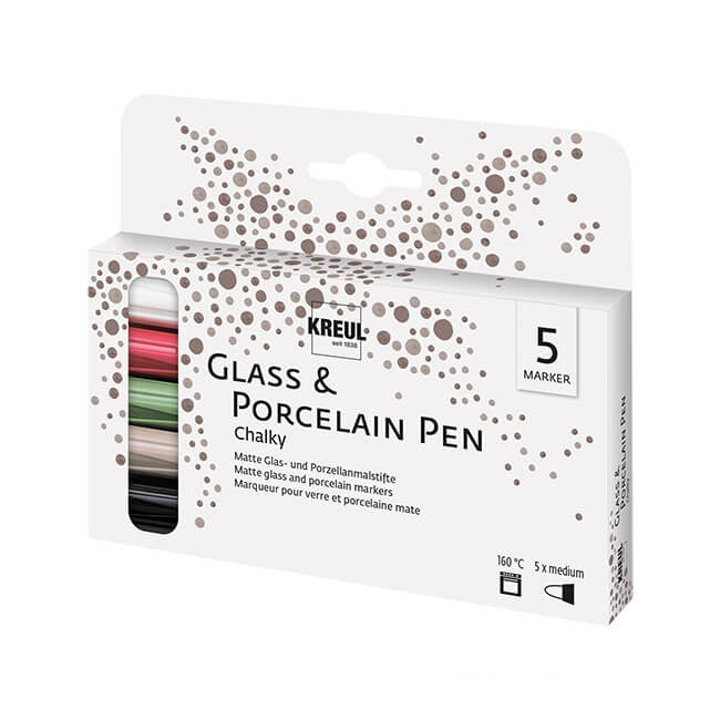 KREUL Chalk Markers for Glass and Porcelain, Set of 5