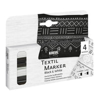KREUL Fabric Markers Black and White Set of 4