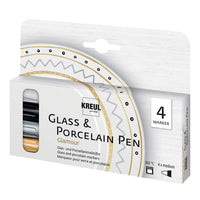 KREUL Glamour Glass and Porcelain Markers, Set of 4