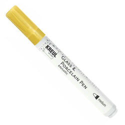 KREUL MEDIUM Glass and Porcelain Effect Marker, Metallic Yellow
