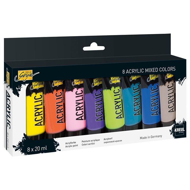 Kreul Solo Goya Acrylic Paints, Mixed Set 8 x 20 ml