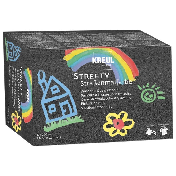 KREUL STREETY Washable Sidewalk Paint Set of 6 x 200 ml