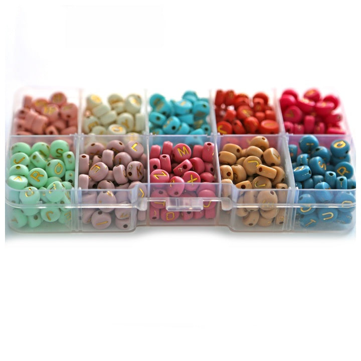 Letter Beads, 10 Pastel Colors, 282 pcs