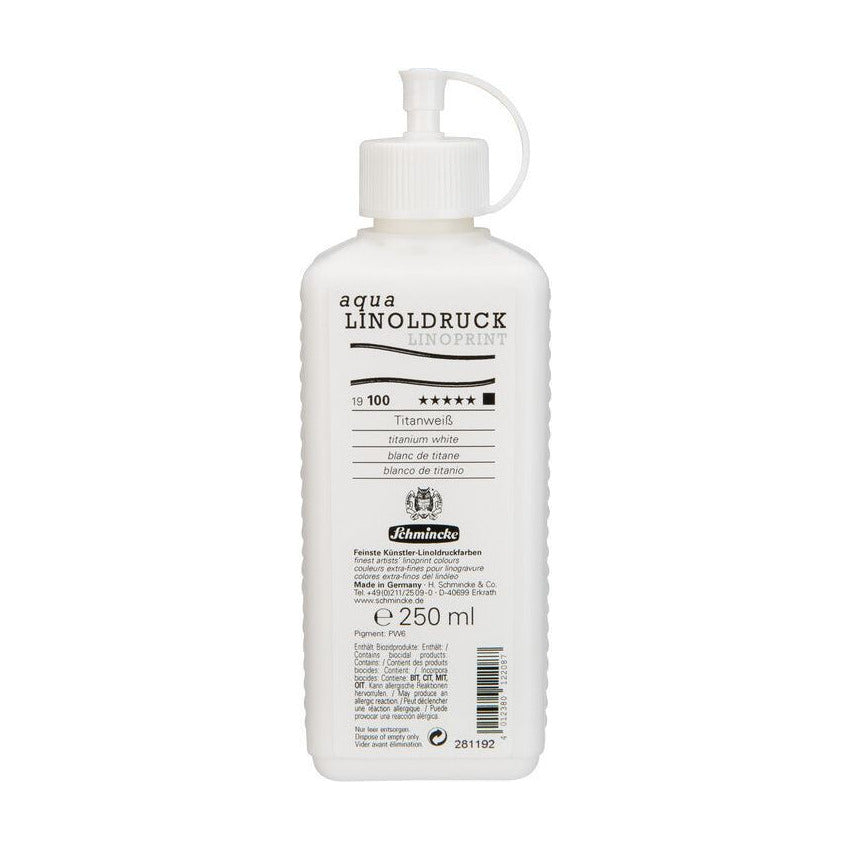 Linoprint ink Schmincke aqua-LINOPRINT 250 ml – 100 Titanium white