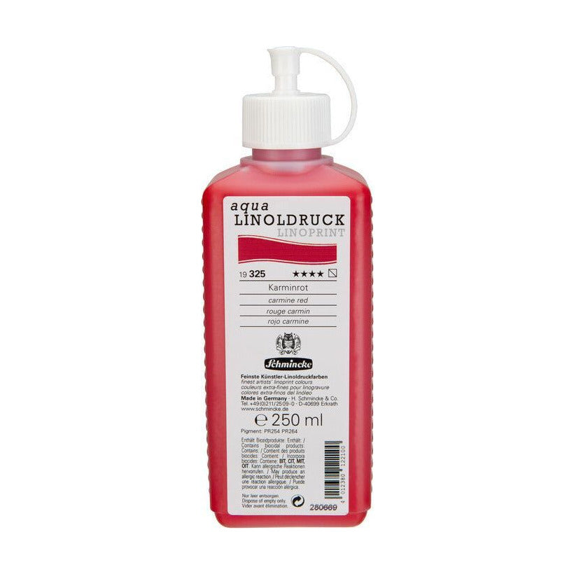 Linoprint ink Schmincke aqua-LINOPRINT 250 ml – 325 Carmine red