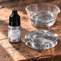 Liquid Metallic Resin Pigment 5 ml – Silver (Silvery Gray)