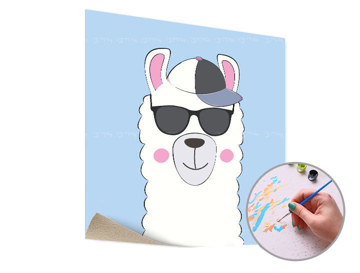 Llama with Glasses Paint by Numbers | Low Difficulty — image 2