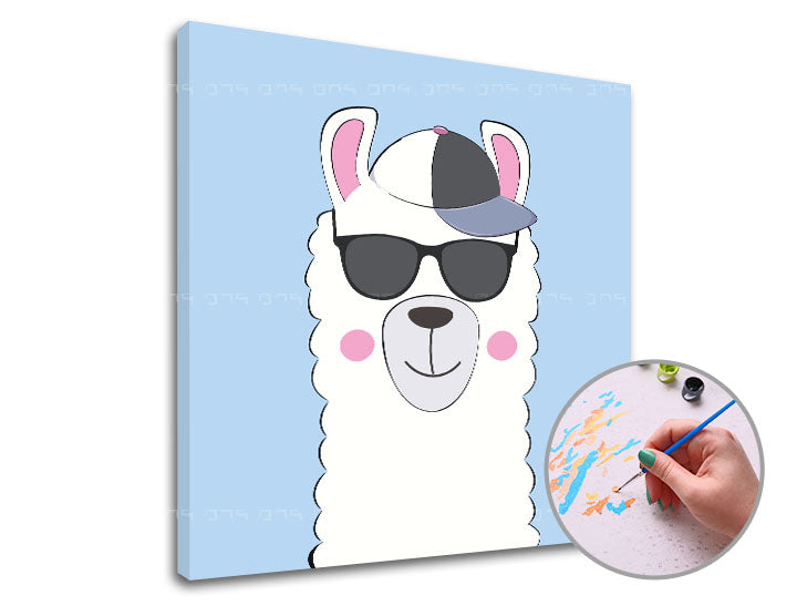 Llama with Glasses Paint by Numbers | Low Difficulty — image 3