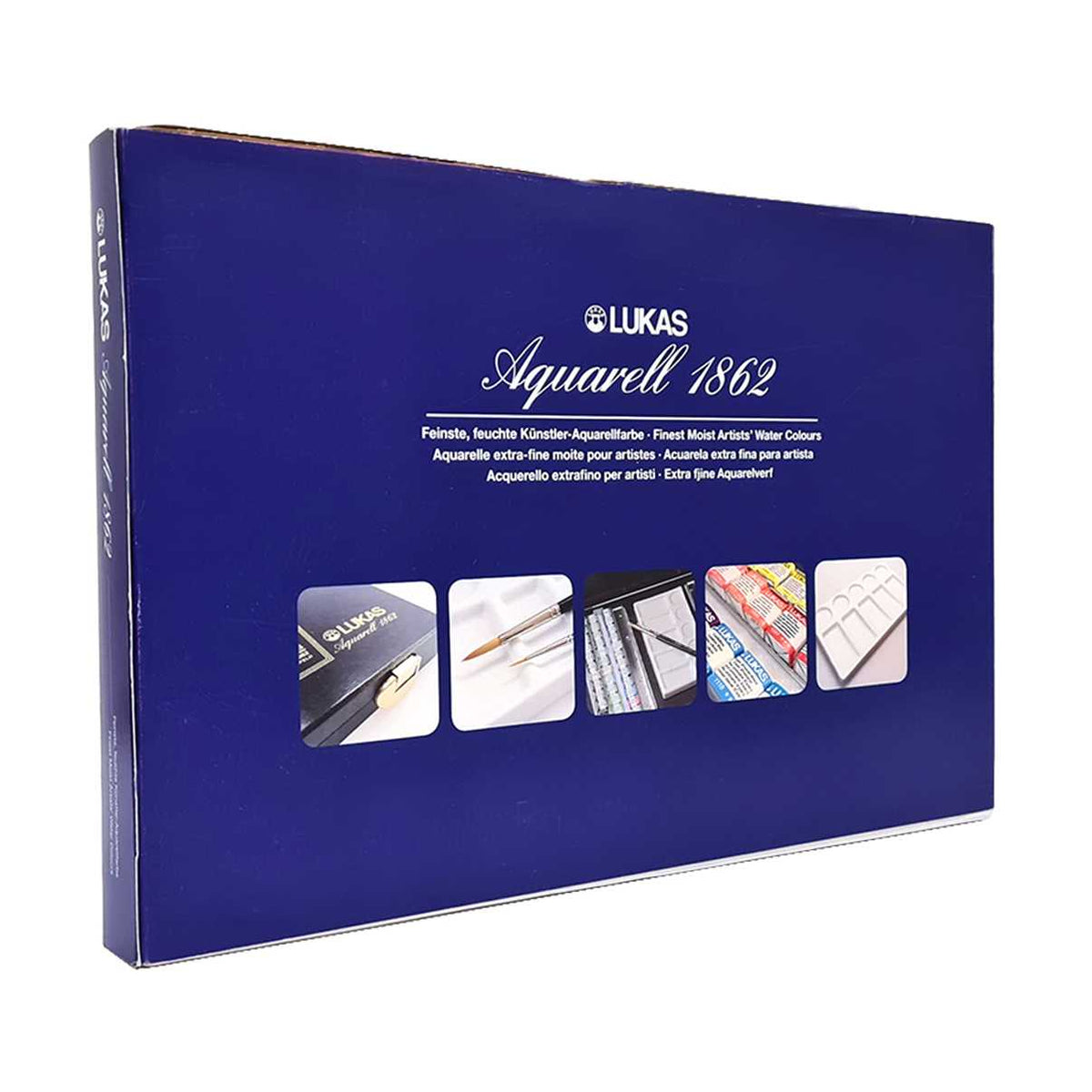LUKAS Aquarell 1862 Watercolor Paint Set in Box - 70 Half Pans with Accessories