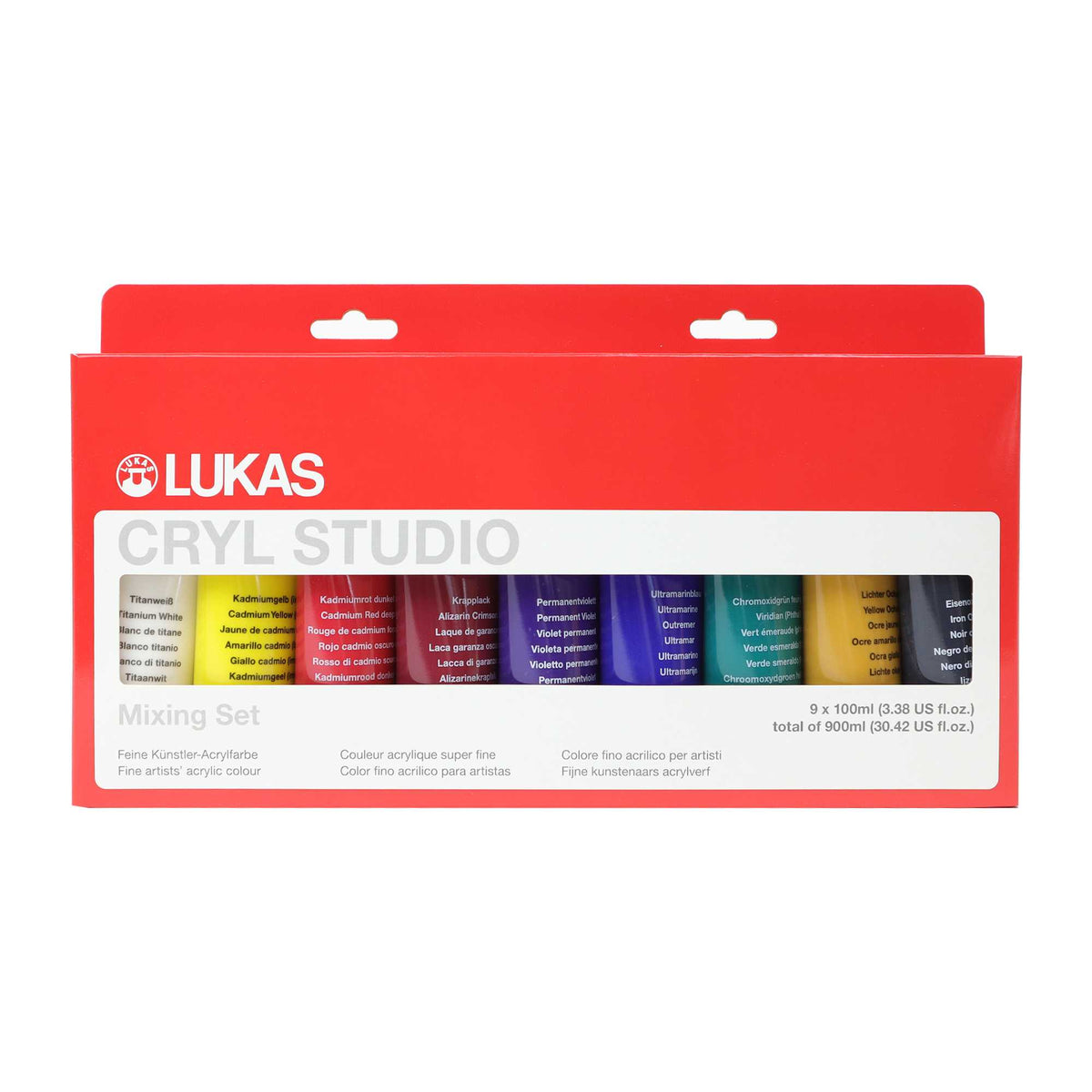 LUKAS Cryl Studio Acrylic Paint Set 9 x 100 ml – Classic shades
