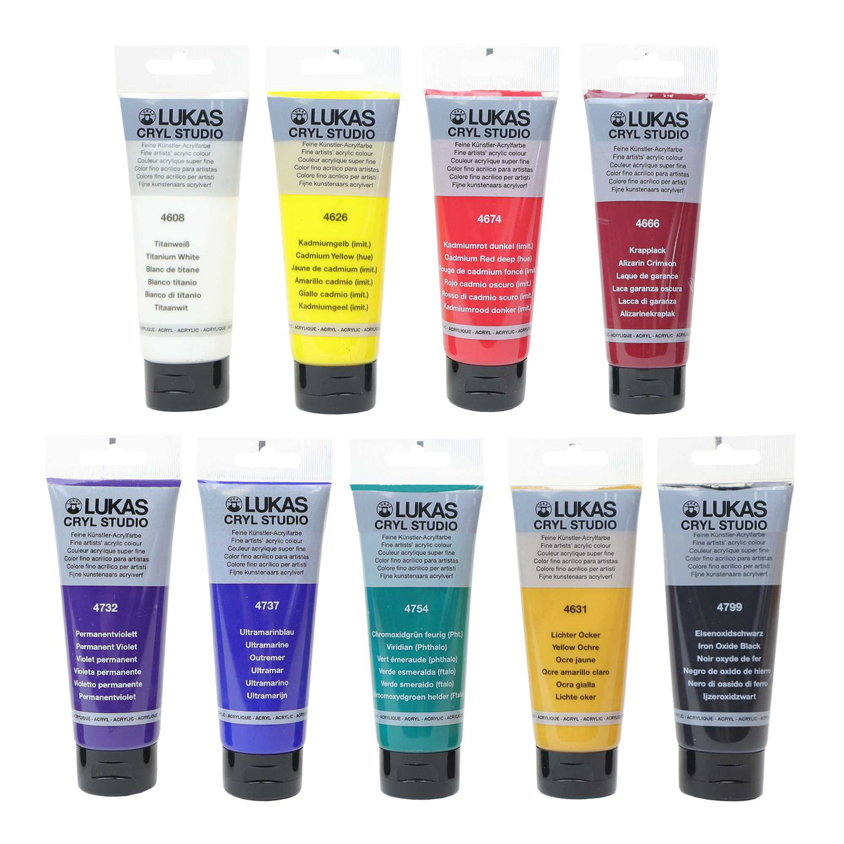 LUKAS Cryl Studio Acrylic Paint Set, 9 x 100 ml