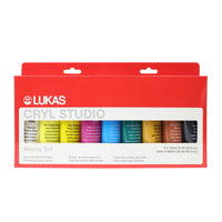 LUKAS Cryl Studio Acrylic Paint Set 9 x 100 ml – Primary mixing colors