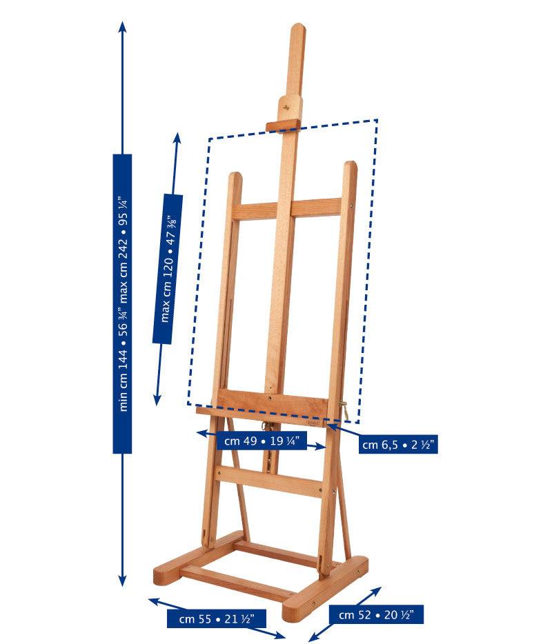 MABEF Studio Easel H-Frame - Beechwood