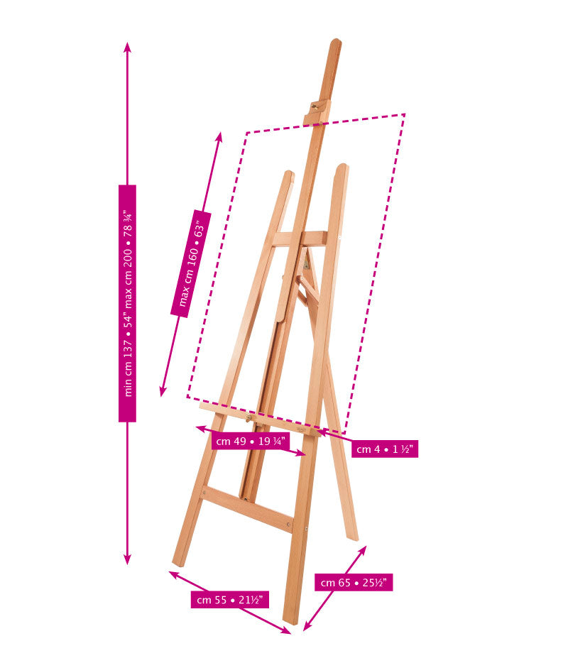 MABEF Studio Lyre Easel Basic Type A Oiled Beechwood