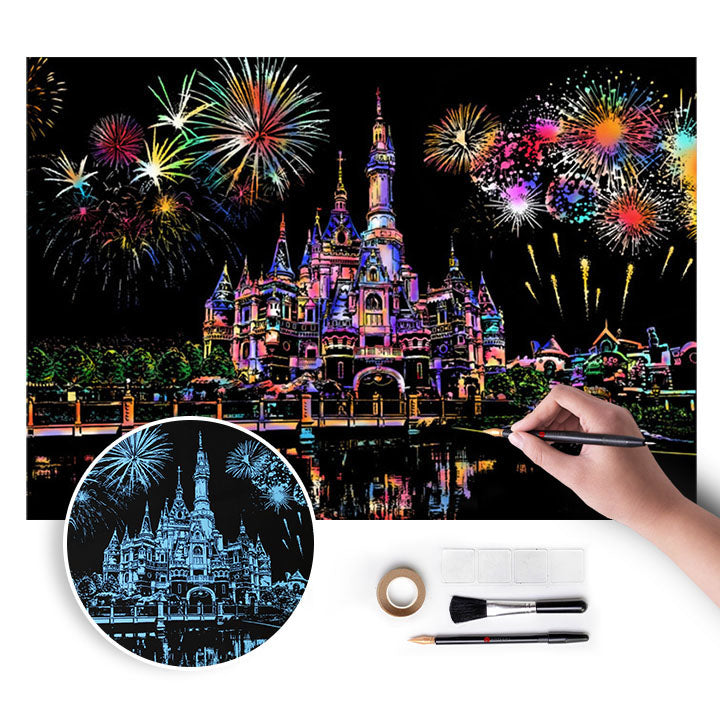 Magic Scratch Art Picture - Castle - 75x52 cm