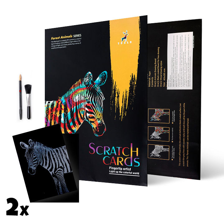 Magic Scratch Art Picture - Zebra 40.5 x 28.5 cm