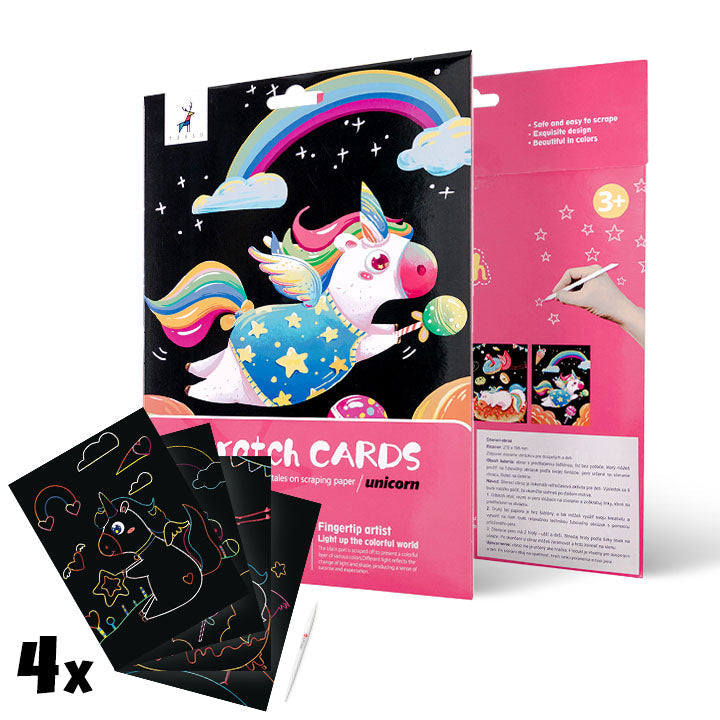 Magical Scratch-Off Pictures for Kids - Unicorn - Set of 4