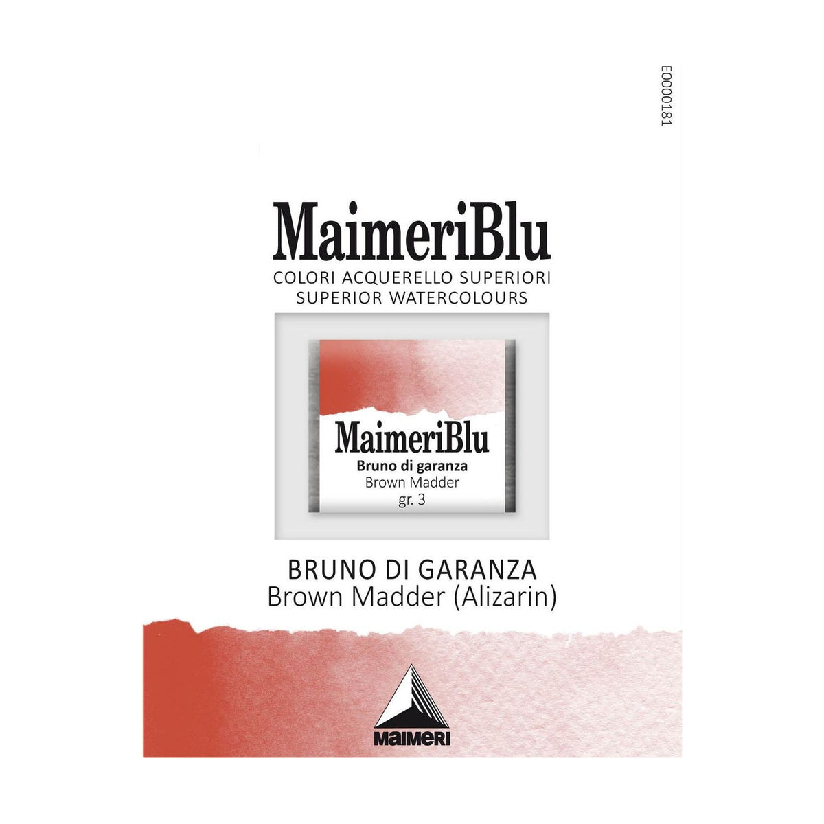 MAIMERI Maimeri Blu Watercolor Paint – Half Pan 1.5 ml – Brown Madder Alizarin