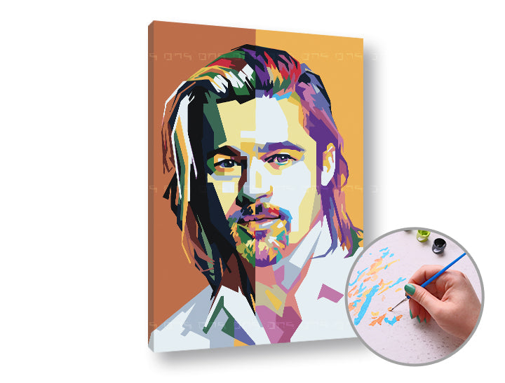 Рисуване по номера BRAD PITT — изображение 2